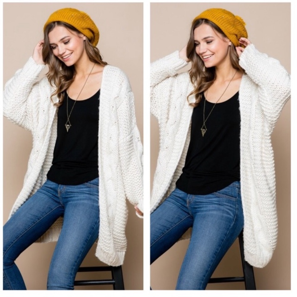 Cream Super Warm Cardigan - Picture 4 of 4